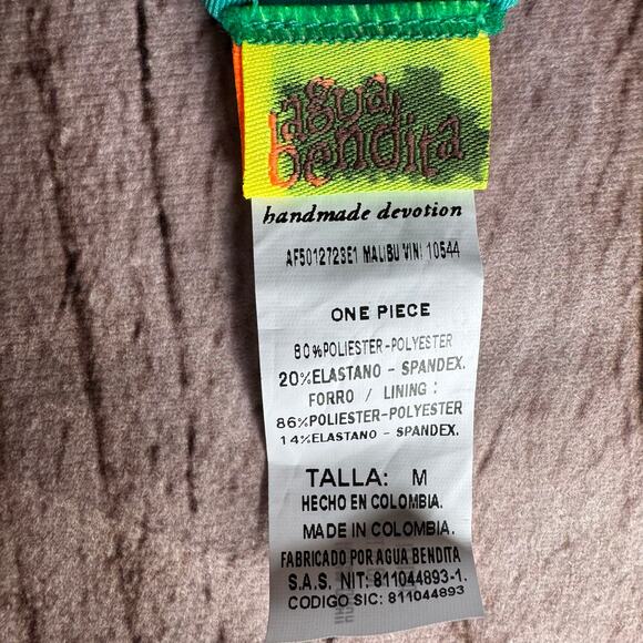 Ague Bendita Vini Malibu One-Piece Crisscross Front Cutouts Open Back Medium - Picture 7 of 9